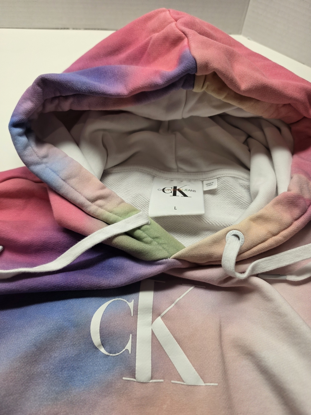 Calvin Klein Jeans Multicolor Pastel Tie-Dye Hoodie - Pink, Purple, Blue, Green